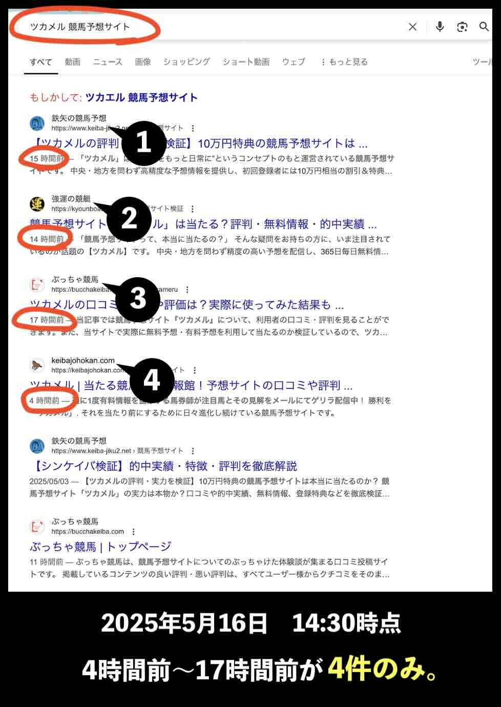 ツカメルのサイト情報検索結果